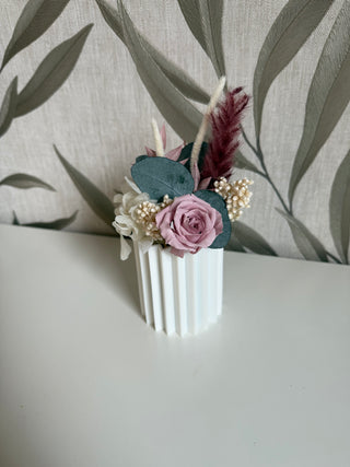3D Vase Riffel weiß 8cm