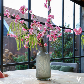 Vase The World Elite Glasvase Grau – Handgefertigte Design Vase 35 cm Ø 18 cm