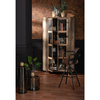 Große braune Glasvase von J-Line – Moderne Design Vase Ø 35 cm