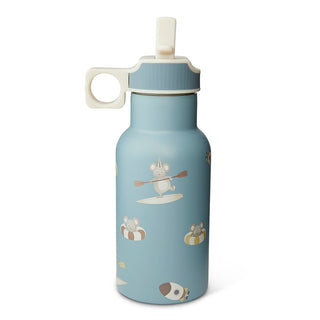 Nuuroo Juno Edelstahl-Wasserflasche mit Aktivitätsdeckel – 350 ml, Silikonauslauf, kinderfreundlich – Farbe Surfer
