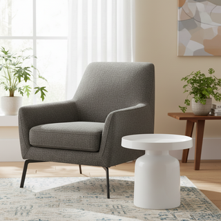 Beistelltisch - Pawn - Weiß - 43x42cm