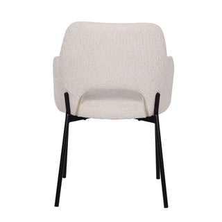 Skandinavischer Bouclé Stuhl – Moderner Designstuhl mit schwarzem Metallgestell | SIT Möbel (2er Set)