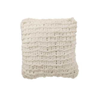 Zierkissen, weiß, Häkeloptik, weißer Hintergrund