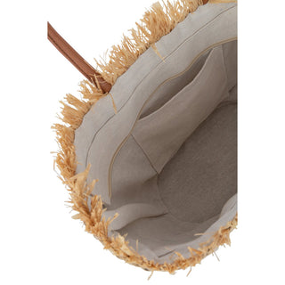 J-Line Strandtasche Leaf Jute Natur/Dunkelbraun