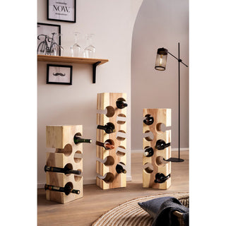 Weinregal Massivholz Braun weiß