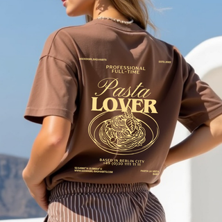 „Pasta Lover“ Oversize T-Shirt – 100% Baumwolle, Club der Kohlenhydrat-Liebhaber | GOOD GIRL BAD HABITS
