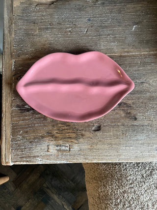 Teller Keramik „Lippe“ rosa