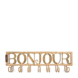 Schlüssel / Garderoben Haken “Bonjour” Rattan