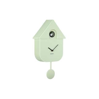 Karlsson Modern Cuckoo Kuckucksuhr Grün – Moderne Design Wanduhr mit Kuckucksruf | Bestseller 41 cm