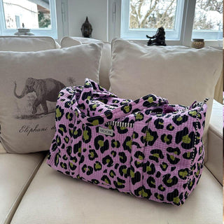 Handgemachte Baumwolltasche "Oh Leo - cosmic lilac"