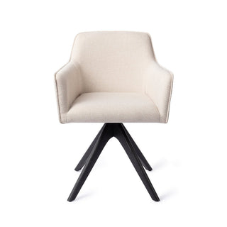 Jesper Home Hofu Esszimmerstuhl mit Eichenholzgestell – moderner Polsterstuhl Grau & Beige