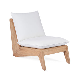 Lazy Seter Lounge Chair Weiß – Boho Einzelsessel aus recyceltem Teakholz
