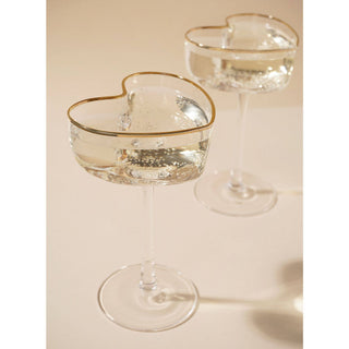 Amore Set aus 2 herzförmigen Martini-Gläsern