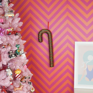 Weihnachtsdekoration – Zuckerstange – Schaumstoff – Grün/Rot – 52 cm