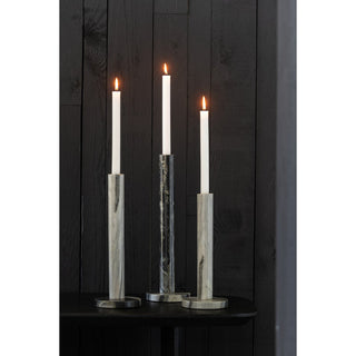 Kerzenhalter Schwarz aus Stein – Hoher Design-Kerzenständer für stimmungsvolles Licht 5er Set