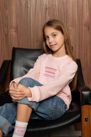 Schulkind Pullover aus Baumwolle – Bestickter Pullover zur Einschulung in Rosa