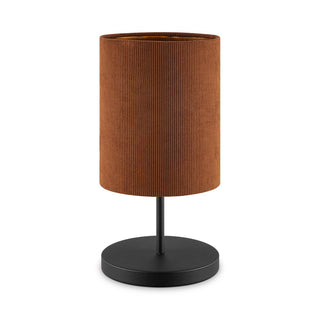 Zylindrische Tischlampe aus Cord von Home Sweet Home – Weiß – ø20 x 40 cm