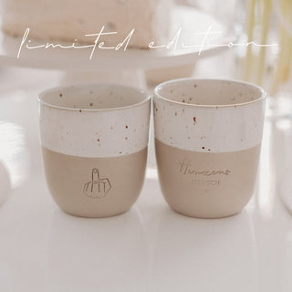 Eulenschnitt Becher Steingut “Herzensmensch” Limited Edition