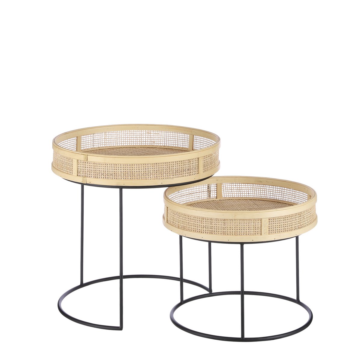 Leandro Side table - Set of 2 - H45 x Ø45 cm - Black