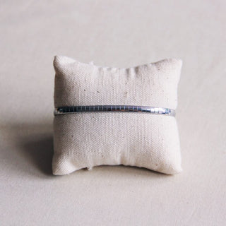 Stahlflacharmband gestreift - Silber