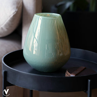 Grüne Glasvase Tasman 20 cm – Handgefertigte Designer Vase aus dickem Glas | Vase The World