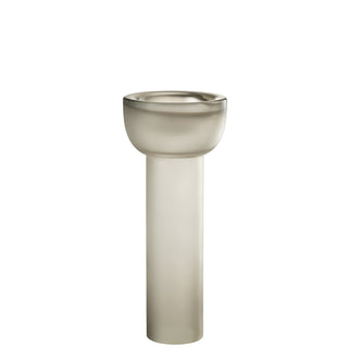 Vase / Kerzenhalter Yara aus Glas in Hellgrau – Elegantes Wohnaccessoire von J-Line, 38 cm