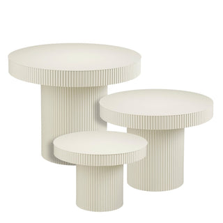 Mica Decorations Lux Beistelltisch Set 3er – Runde Metall Beistelltisc – MÄDCHENZIMMER