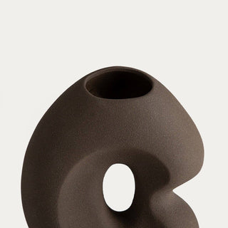 Vase | BELLARO | braune Keramik mit einem Loch