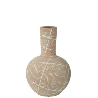 J-Line Vase Dune Sphere – Steingut Vase Beige/Weiß 52 cm