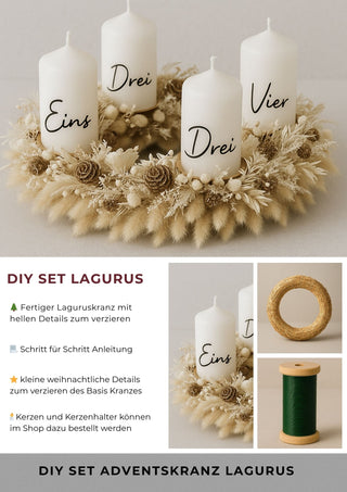 DIY-Set Adventskranz aus Trockenblumen – inkl. Materialien & Anleitung zum Selbermachen