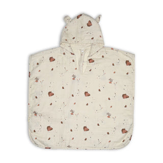Poncho aus Flor-Musselin – „Creme Einhorn“ – 1–2 Jahre / 3–4 Jahre – Nuuroo