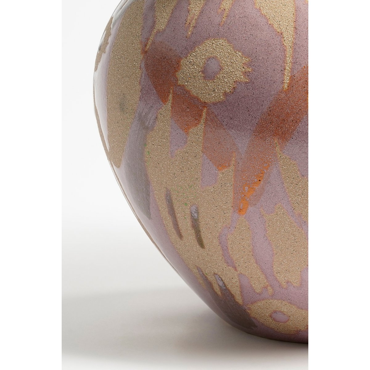 Javi Vase – H28 x Ø28 cm – Keramik – Rosa, Beige