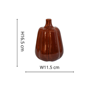 Hohe Kürbisvase aus Keramik – Elfenbein oder Kastanienbraun, 16,5 cm