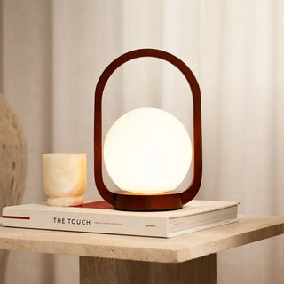 Skye Kastanienbraune kabellose Holzlampe | Wiederaufladbar und dimmbar