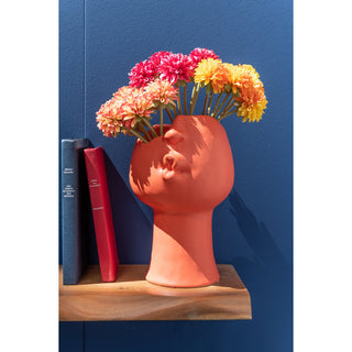 Porzellanvase von J-Line in terracotta – Dekorative Blumenvase 30 cm