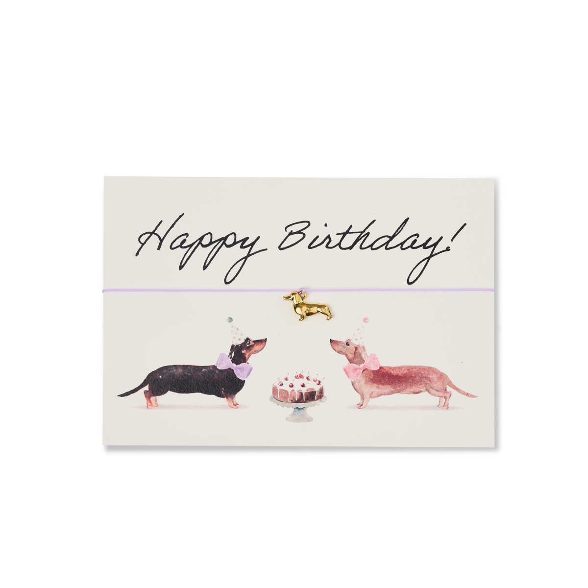 Armband-Karte: Happy Birthday Dachshund mixed