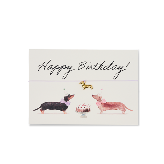 Armband-Karte: Happy Birthday Dachshund mixed