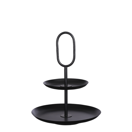 Rama Etagère 2-Tier - H36 x Ø28 cm - Metal - Black