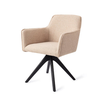 Jesper Home Hofu Esszimmerstuhl mit Eichenholzgestell – moderner Polsterstuhl Grau & Beige