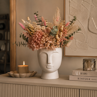J-Line Vase aus Zement in Weiß – Moderne Deko-Vase 17,5 cm