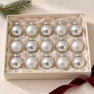 Mini-Weihnachtskugeln aus Glas – 15er-Set | Ø 3 cm