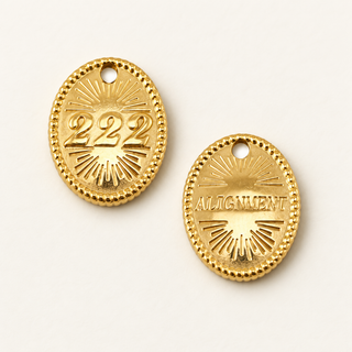 Engelszahl 222 Charm „Alignment“ – Edelstahl-Anhänger in Gold oder Silber