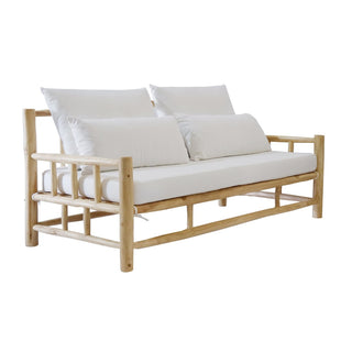 Teakholz Sofa Indoor & Outdoor – Massives Teak Gartensofa mit wasserabweisenden Kissen | Moebilia