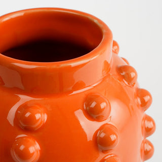 Vase - Keramik - Orange mit Noppenstruktur