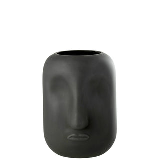 J-Line Vase Noe Schwarz Groß – Glasvase 25 cm Ø18 cm