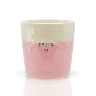 Stoneware Becher "Omilein" rosa