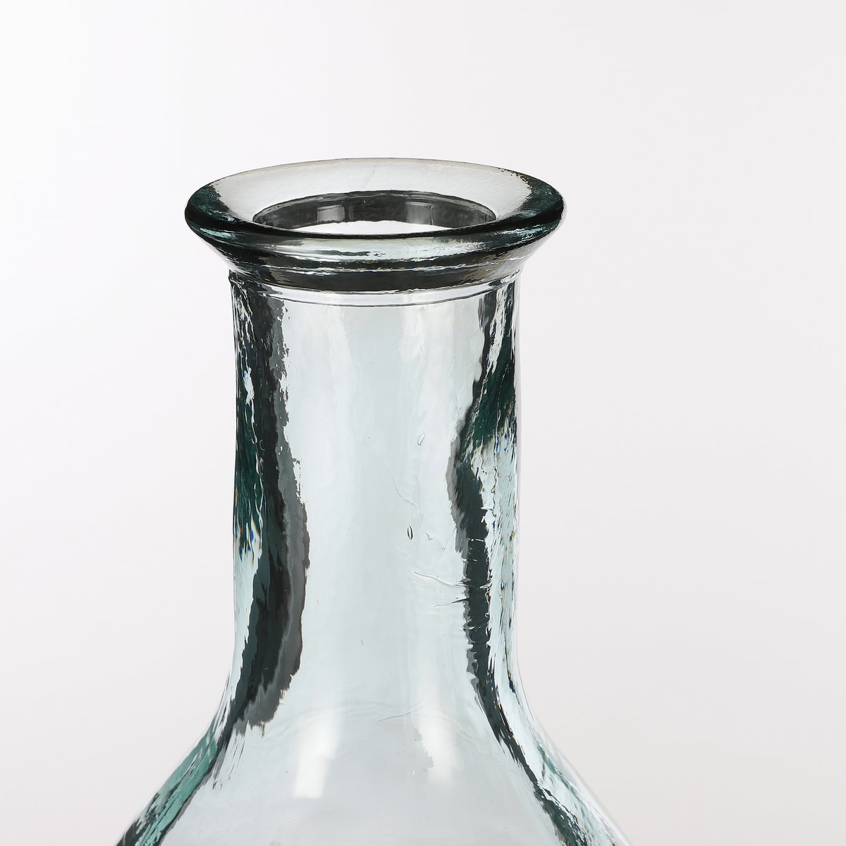 Vase - Flaschenform- H60 x Ø28 cm -recyceltes Glas - Transparent