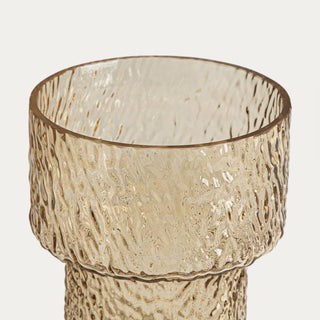 Vase | MIRELLE | beiges Glas | 15,7 x 21 cm