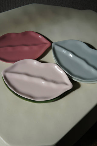Teller Keramik „Lippe“ rosa