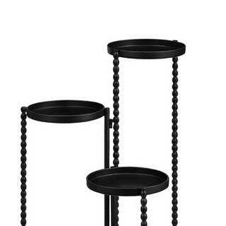 Mica Decorations Salvo Pflanzenständer Schwarz – 3-stufiger Blumenständer aus Eisen, H70 cm – Indoor & Outdoor Pflanzenregal